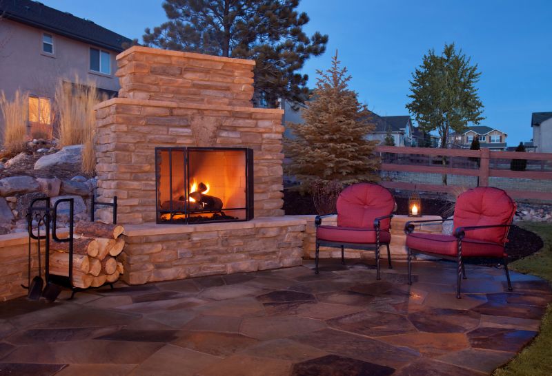 Stone Fireplace Setup